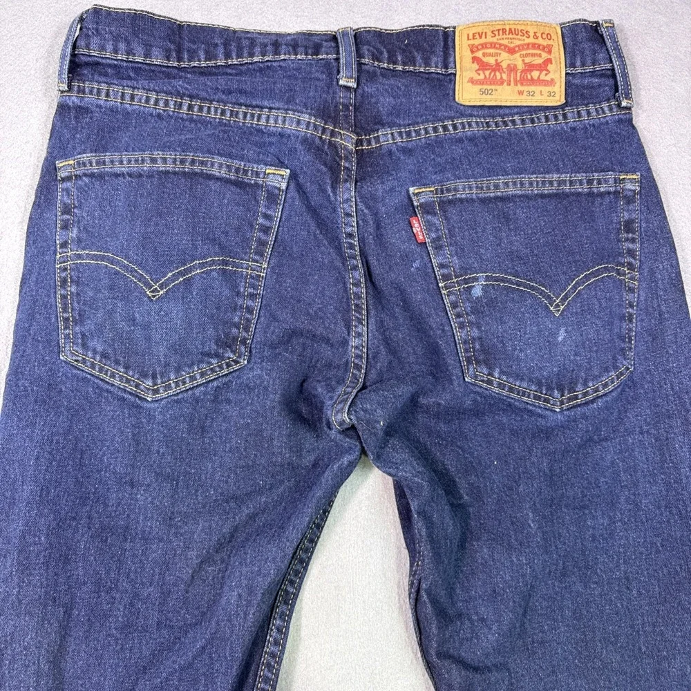 Levis‎ 502 32x32 Regular Taper Mens Jeans Medium Wash Blue Denim